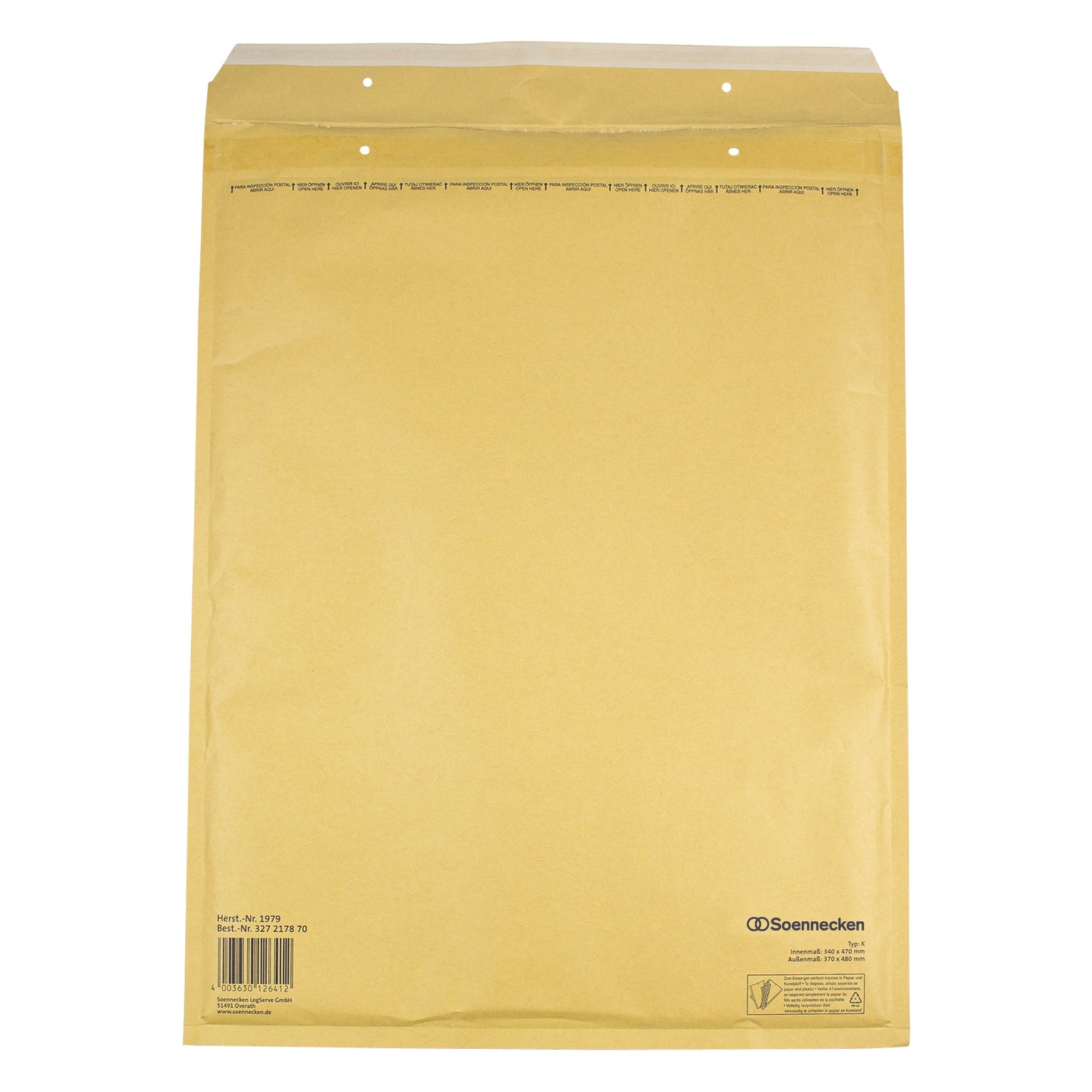 Soennecken Luftpolstertasche K/7 mit Haftklebung Kraftpapier natronbraun 50 St./Pack.