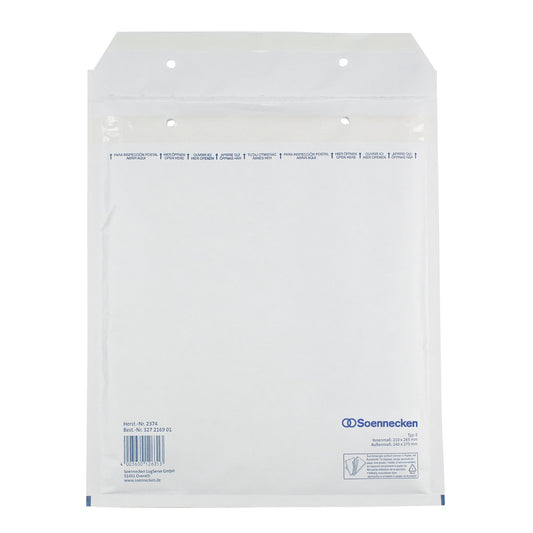 Soennecken Luftpolstertasche E/2 mit Haftklebung Kraftpapier weiß 100 St./Pack.