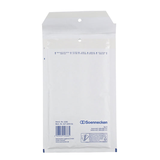 Soennecken Luftpolstertasche B/00 mit Haftklebung Kraftpapier weiß 5 St./Pack.