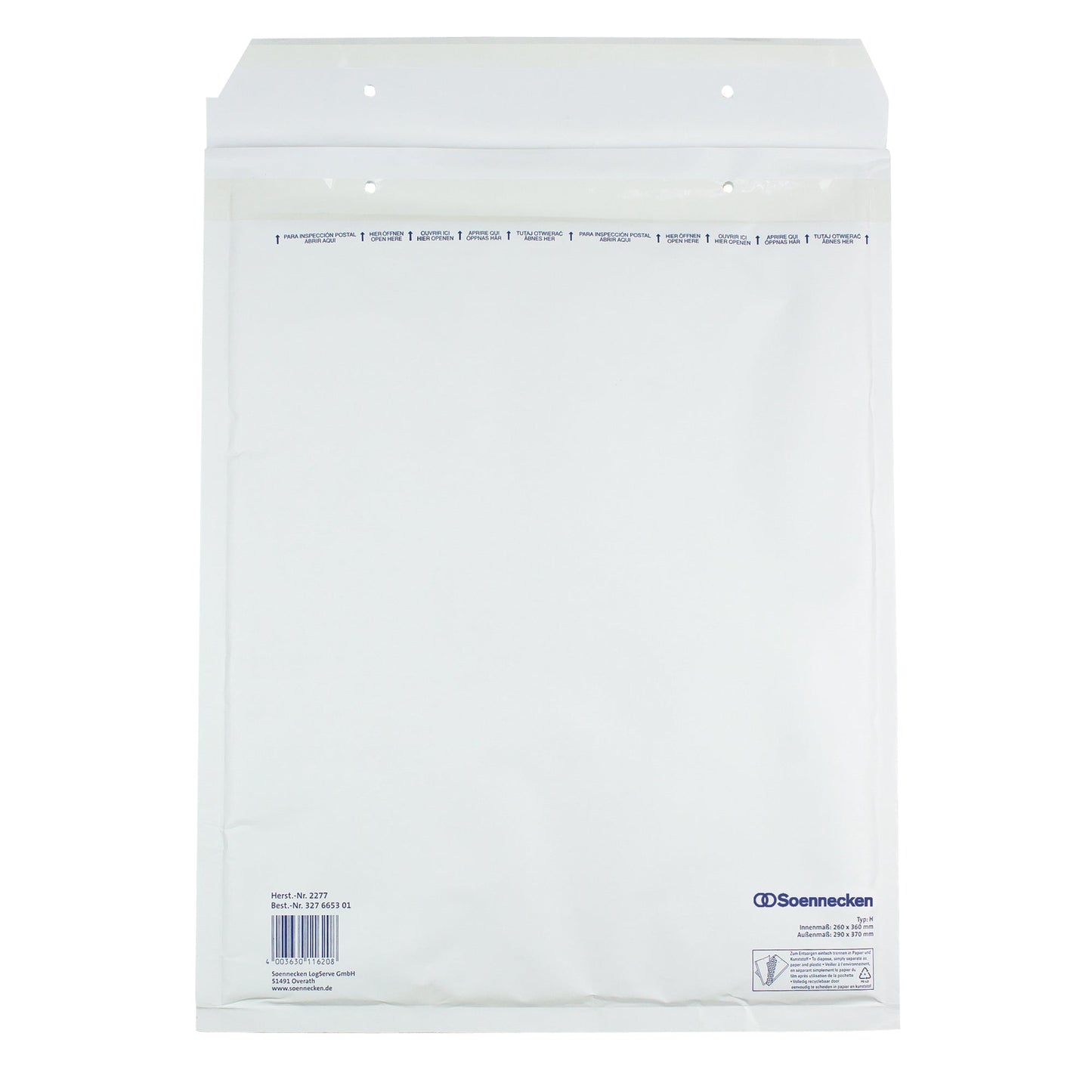 Soennecken Luftpolstertasche H/5 mit Haftklebung Kraftpapier weiß 5 St./Pack.