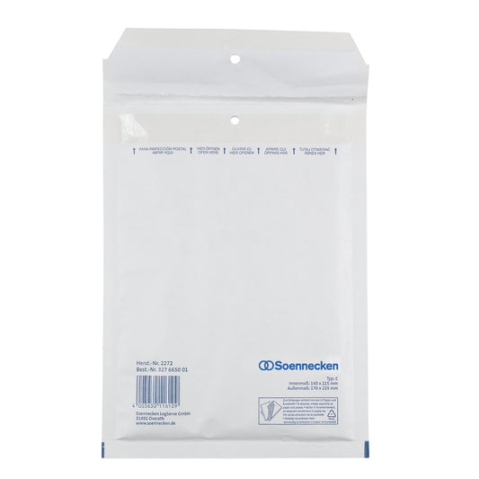 Soennecken Luftpolstertasche C/0 mit Haftklebung Kraftpapier weiß 5 St./Pack.