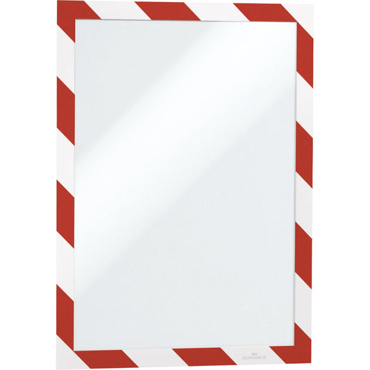DURABLE Magnetrahmen DURAFRAME® SECURITY DIN A4 PVC-P/Polypropylen/Polyethylen rot/weiß 2 St./Pack.