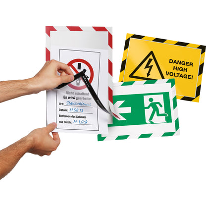 DURABLE Magnetrahmen DURAFRAME® SECURITY DIN A4 PVC-P/Polypropylen/Polyethylen rot/weiß 2 St./Pack.