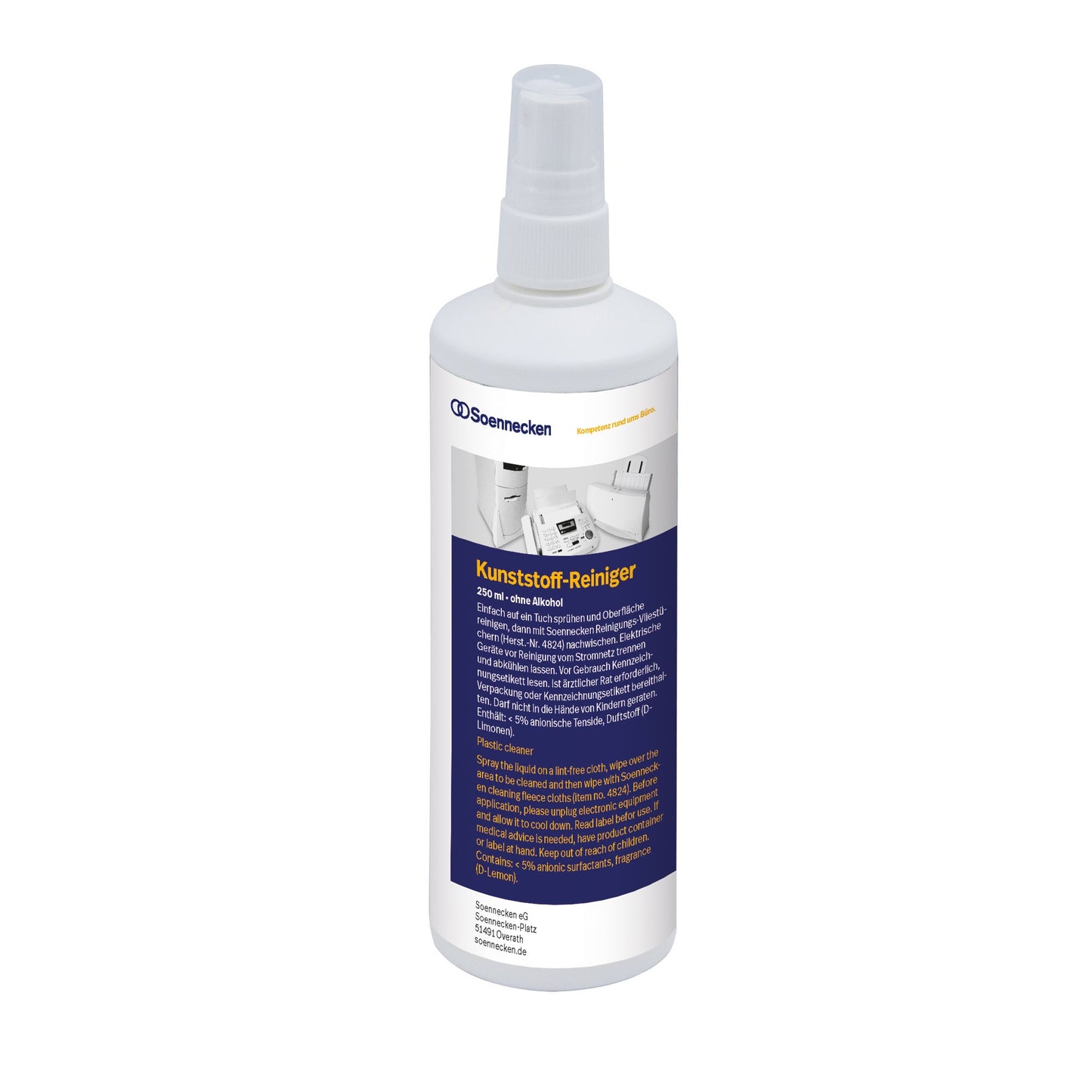 Soennecken Reinigungsspray Kunststoffteile, lackierte Oberflächen, Tastaturen antistatisch 250ml