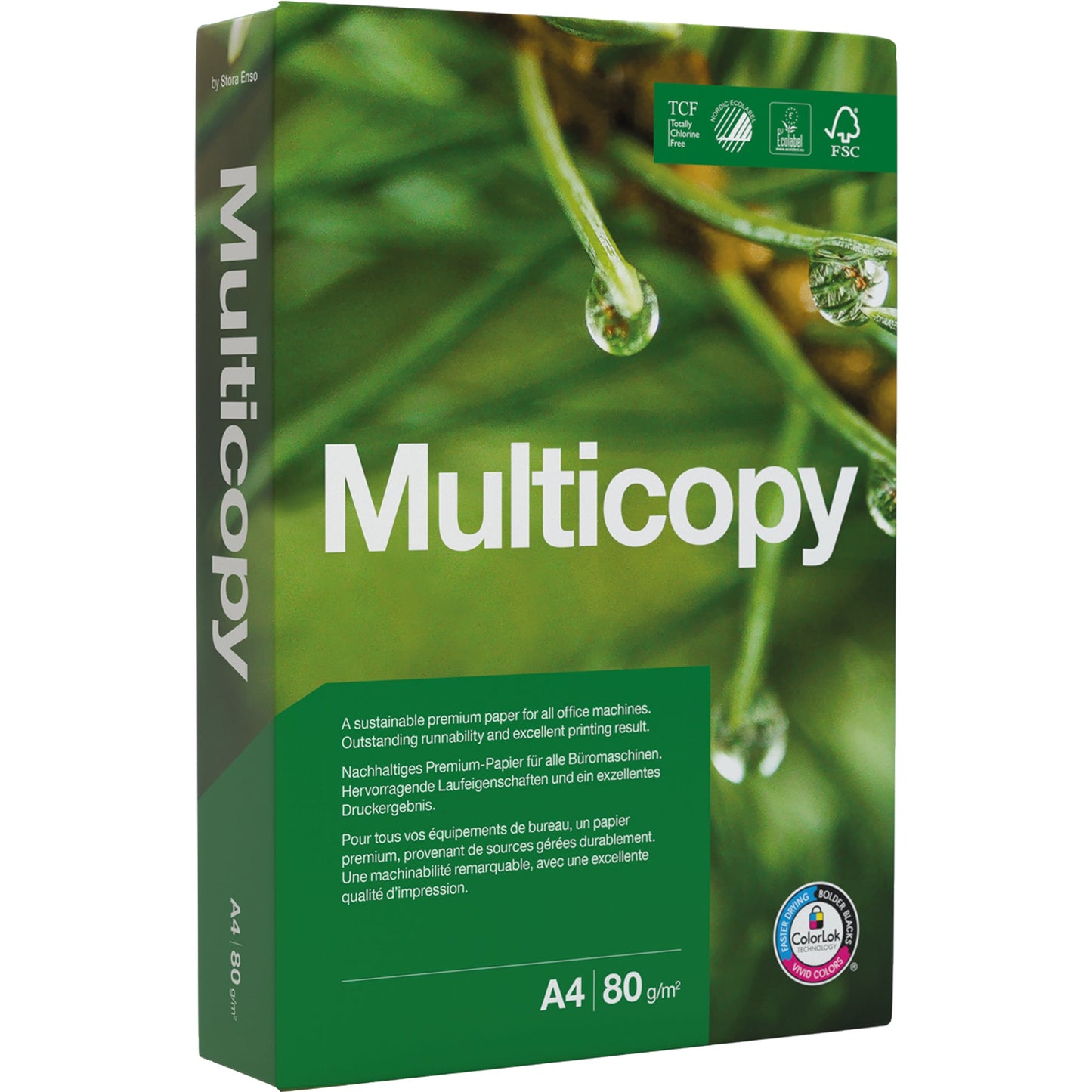 Multicopy Kopierpapier DIN A4 80g/m² total chlorfrei gebleicht weiß 500 Bl./Pack.
