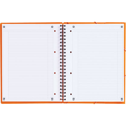 Oxford Collegeblock International Meetingbook DIN A4+ liniert mit Rand innen/außen Polypropylen orange/grau/rot 80 Bl.
