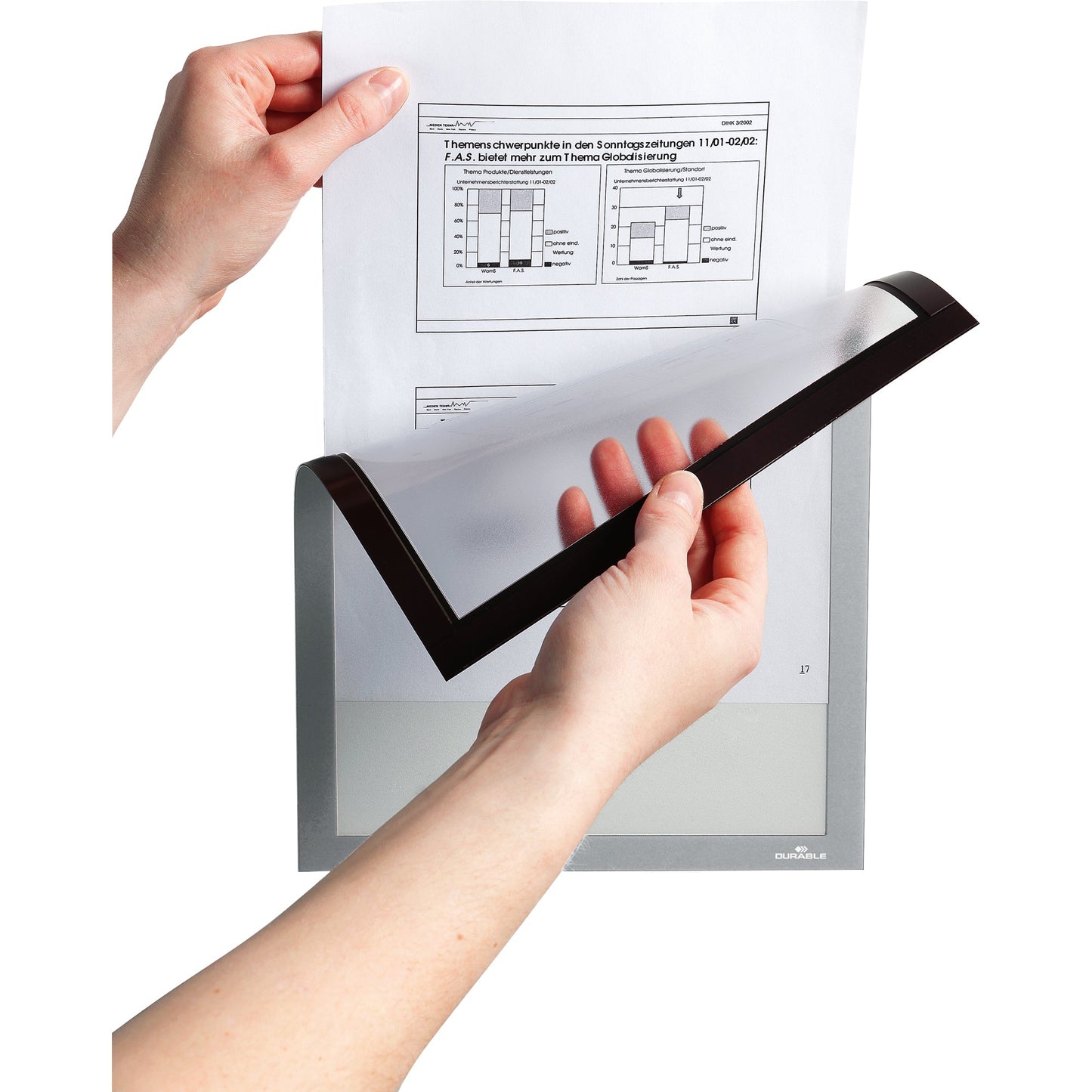 DURABLE Magnetrahmen DURAFRAME® MAGNETIC DIN A4 Polyethylen/Polypropylen silber metallic 5 St./Pack.