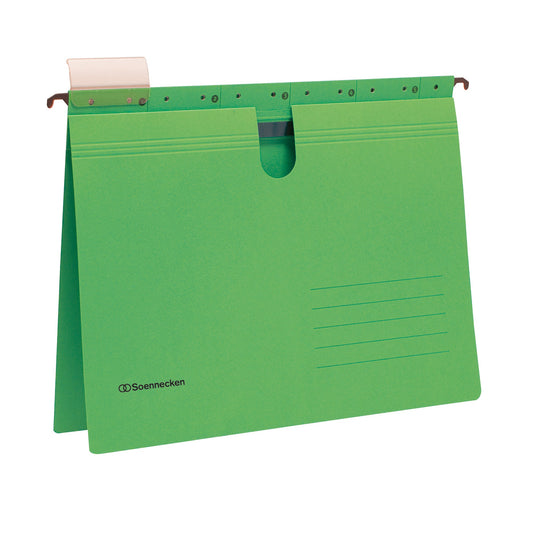 Soennecken Hängehefter DIN A4 220g/m² Recyclingkarton grün 25 St./Pack.