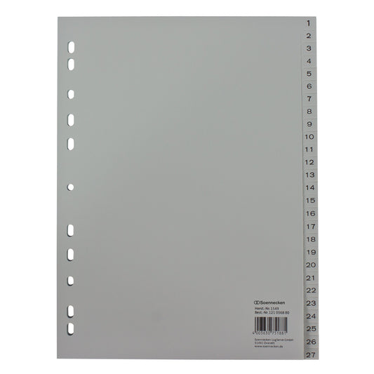 Soennecken Zahlenregister DIN A4 1-54 Polypropylen grau