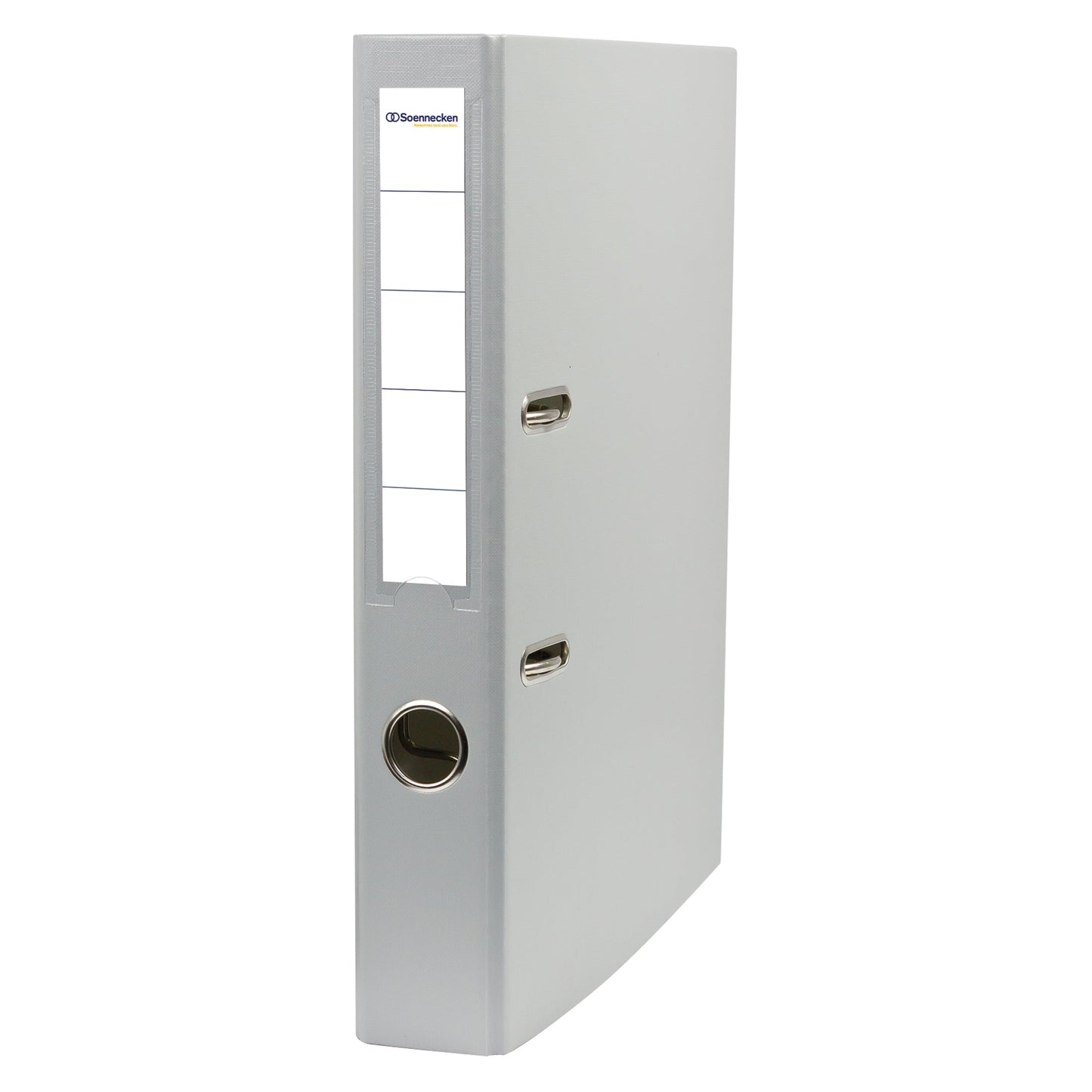 Soennecken Ordner 50mm DIN A4 Rückenschild: einsteckbar mit Schlitzen Werkstoff: Karton Material außen: Polypropylen Material innen: Papier grau