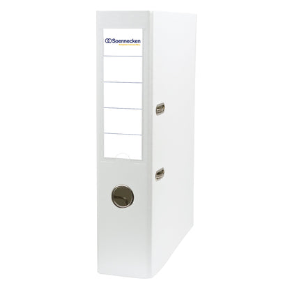 Soennecken Ordner 70mm DIN A4 Rückenschild: einsteckbar mit Schlitzen Werkstoff: Karton Material außen: Polypropylen Material innen: Papier weiß