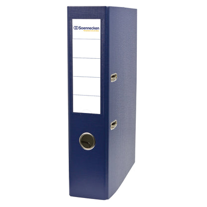 Soennecken Ordner 70mm DIN A4 Rückenschild: einsteckbar mit Schlitzen Werkstoff: Karton Material außen: Polypropylen Material innen: Papier dunkelblau