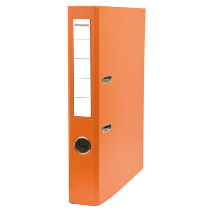 Soennecken Ordner 50mm DIN A4 Rückenschild: einsteckbar mit Schlitzen Werkstoff: Karton Material außen: Polypropylen Material innen: Papier orange