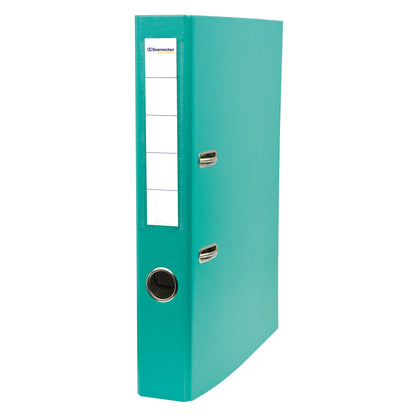 Soennecken Ordner 50mm DIN A4 Rückenschild: einsteckbar mit Schlitzen Werkstoff: Karton Material außen: Polypropylen Material innen: Papier türkis