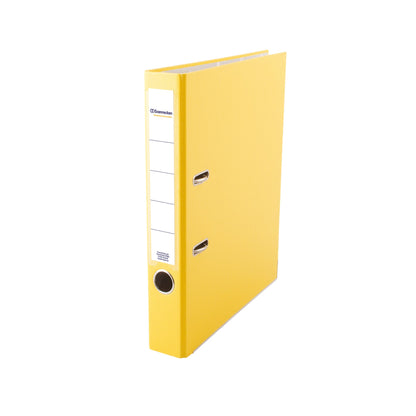 Soennecken Ordner 50mm DIN A4 Rückenschild: einsteckbar mit Schlitzen Werkstoff: Polypropylen Material außen: Polypropylen Material innen: Papier gelb