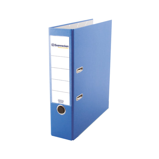 Soennecken Ordner 80mm DIN A4 Rückenschild: einsteckbar mit Schlitzen Werkstoff: Polypropylen Material außen: Polypropylen Material innen: Papier blau