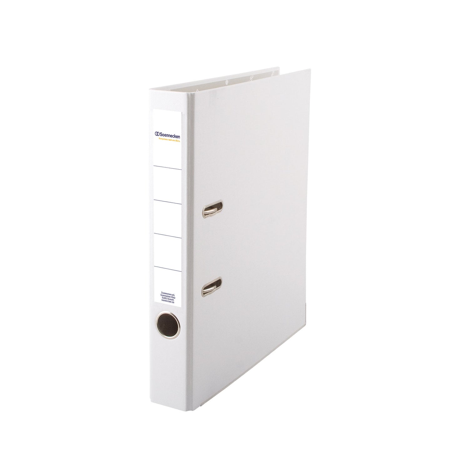 Soennecken Ordner 50mm DIN A4 Rückenschild: einsteckbar mit Schlitzen Werkstoff: Polypropylen Material außen: Polypropylen Material innen: Papier weiß
