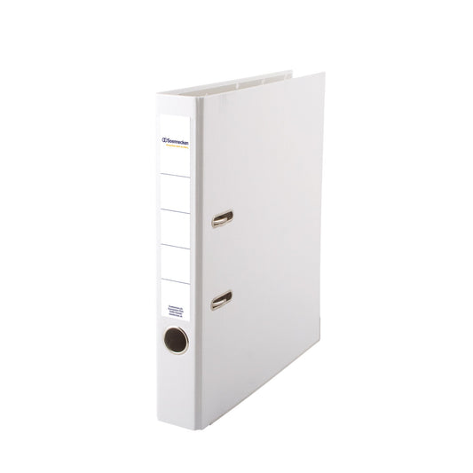 Soennecken Ordner 50mm DIN A4 Rückenschild: einsteckbar mit Schlitzen Werkstoff: Polypropylen Material außen: Polypropylen Material innen: Papier weiß