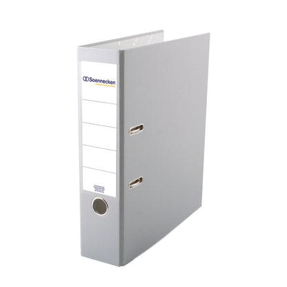 Soennecken Ordner 80mm DIN A4 Rückenschild: einsteckbar mit Schlitzen Werkstoff: Polypropylen Material außen: Polypropylen Material innen: Papier grau