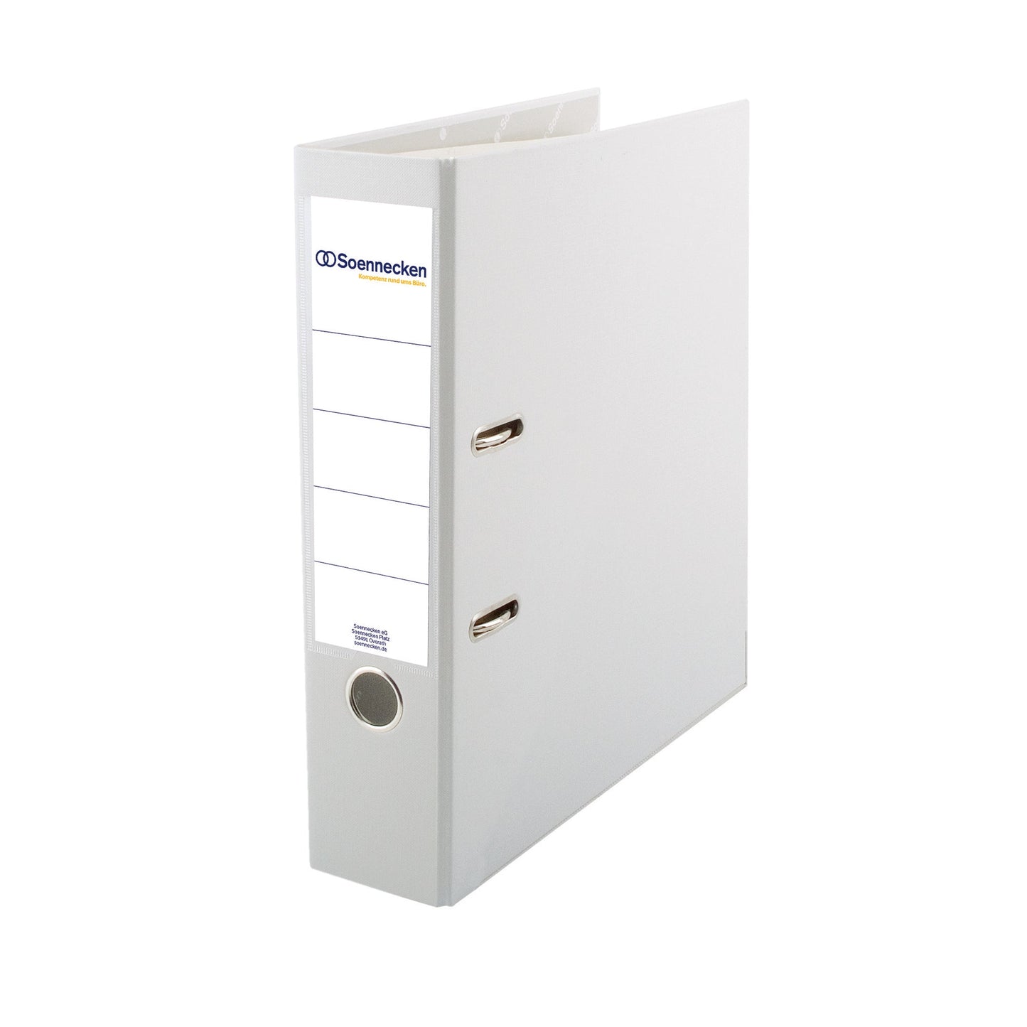 Soennecken Ordner 80mm DIN A4 Rückenschild: einsteckbar mit Schlitzen Werkstoff: Polypropylen Material außen: Polypropylen Material innen: Papier weiß