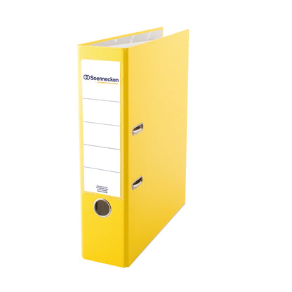 Soennecken Ordner 80mm DIN A4 Rückenschild: einsteckbar mit Schlitzen Werkstoff: Polypropylen Material außen: Polypropylen Material innen: Papier gelb
