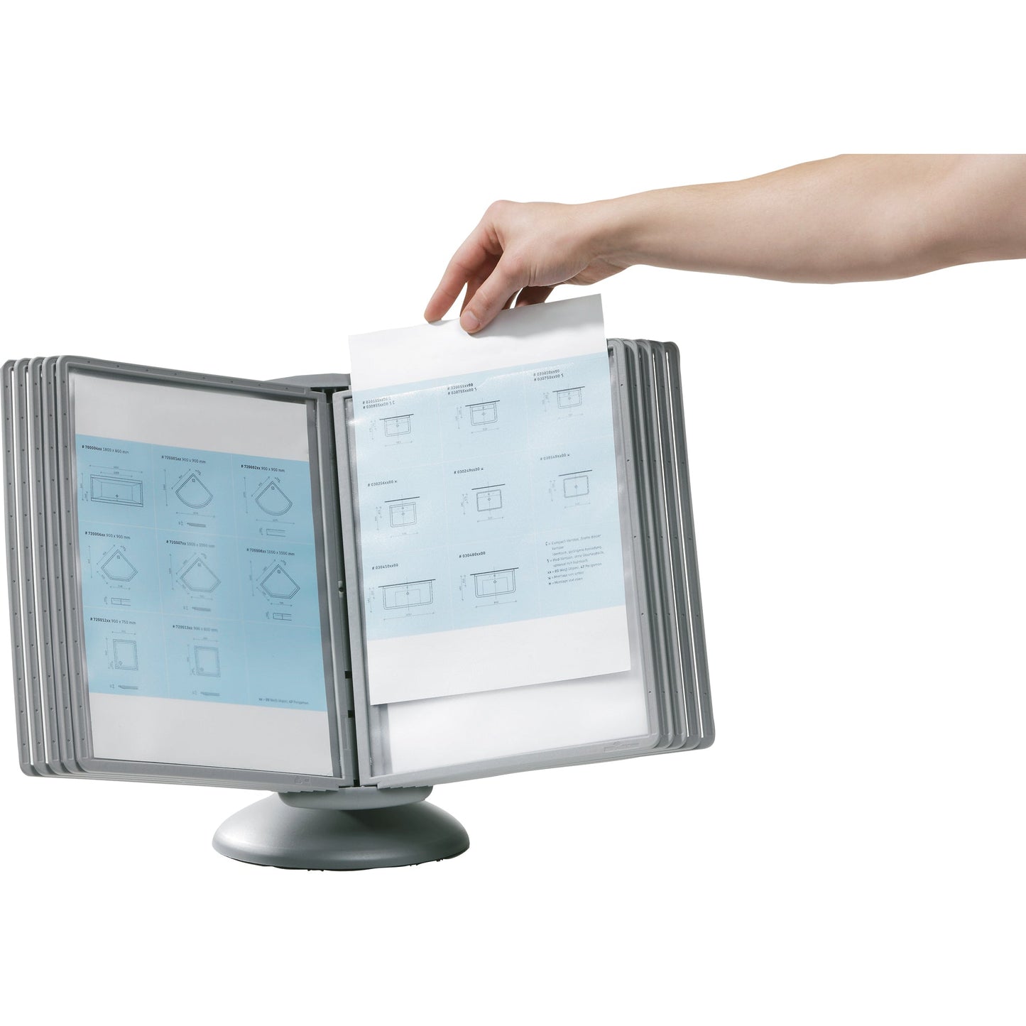 DURABLE Sichttafelständer SHERPA® MOTION TABLE 10 53 x 49 x 38 cm (B x H x T) Polyamid/Thermoplastische Elastomere/ABS Kunststoff/Polypropylen Anzahl der mitgelieferten Sichttafeln: 10 Sichttafeln graphit