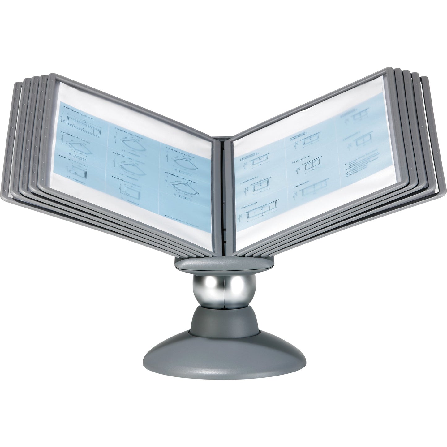 DURABLE Sichttafelständer SHERPA® MOTION TABLE 10 53 x 49 x 38 cm (B x H x T) Polyamid/Thermoplastische Elastomere/ABS Kunststoff/Polypropylen Anzahl der mitgelieferten Sichttafeln: 10 Sichttafeln graphit