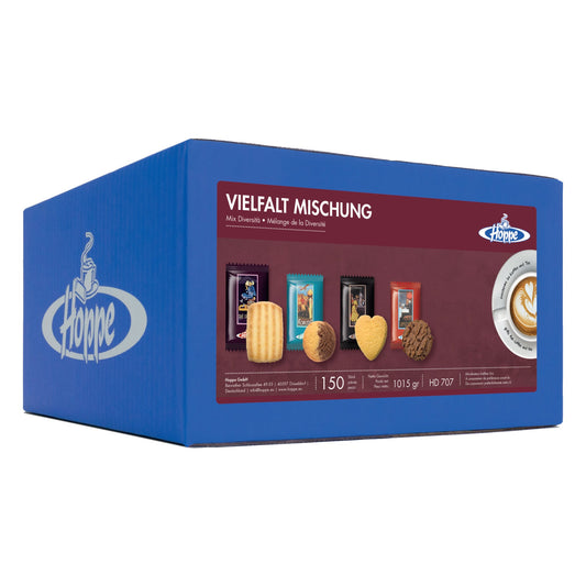 Hoppe Gebäckmischung Vielfaltmischung Marmorgebäck, Spritzgebäck, Sandgebäck, Choc Chip Keksen 150 x 7 g/Pack.