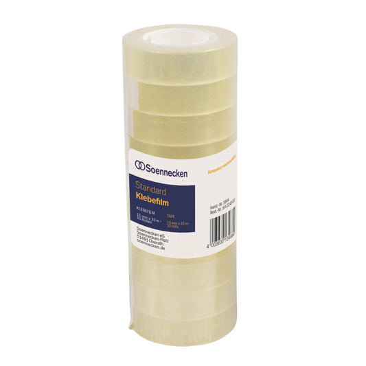 Soennecken Klebefilm 15 mm x 33 m (B x L) einseitig klebend ohne Lösungsmittel Polypropylen transparent 10 St./Pack.