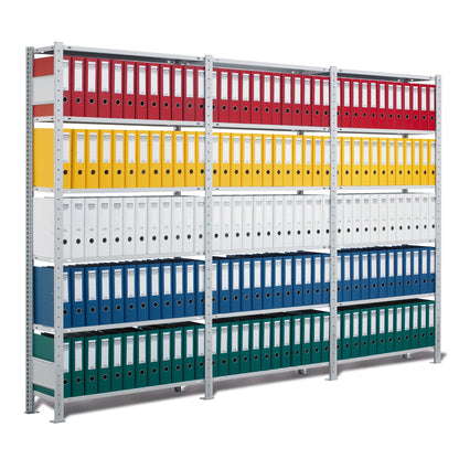 SCHULTE Grundregal MULTIplus150 1.000 x 2.000 x 600 mm (B x H x T) 6 Fachböden 150kg inkl. Abdeckkappen, Klemmfüße Stahl