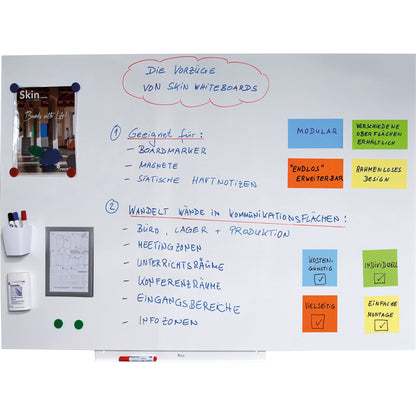 rocada Whiteboard Skin Pro Maße der Oberfläche: 115 x 75 cm (B x H) Tafel magnethaftend nicht beidseitig beschreibbar Stahl kunststoffbeschichtet weiß