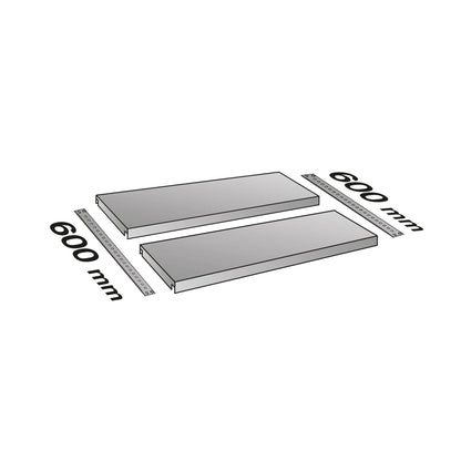 SCHOLZ Fachboden 800 x 600 mm (B x T) Stahl silber