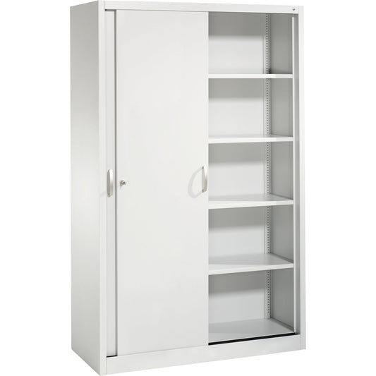 C+P Schiebetürenschrank Acurado 1.200 x 1.950 x 500 mm (B x H x T) 4 Fachböden Stahl, lackiert Farbe der Front: lichtgrau Farbe des Korpus: lichtgrau