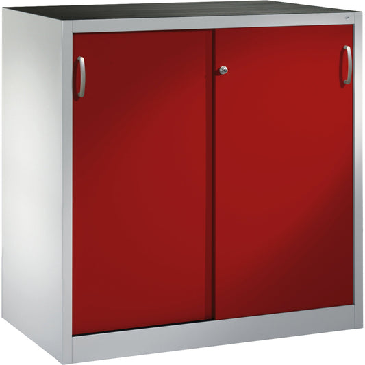 C+P Werkzeugschrank Acurado 1.200 x 1.200 x 600 mm (B x H x T) inkl. Gummiriefenmatte Stahl, lackiert Farbe der Front: rubinrot Farbe des Korpus: lichtgrau