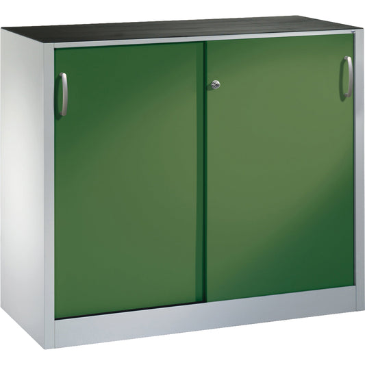 C+P Werkzeugschrank Acurado 1.200 x 1.000 x 400 mm (B x H x T) inkl. Gummiriefenmatte Stahl, lackiert Farbe der Front: resedagrün Farbe des Korpus: lichtgrau