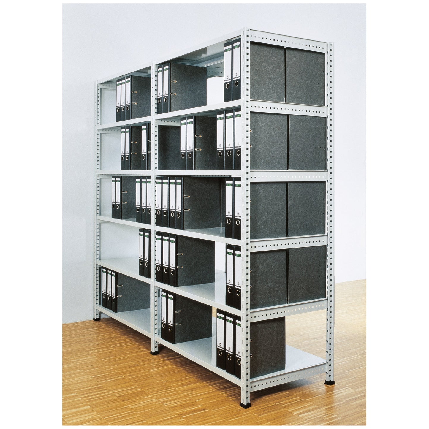 SCHOLZ Grundregal 1.200 x 2.280 x 600 mm (B x H x T) 6 Fachböden 120kg inkl. Stabilisatoren Stahl silber