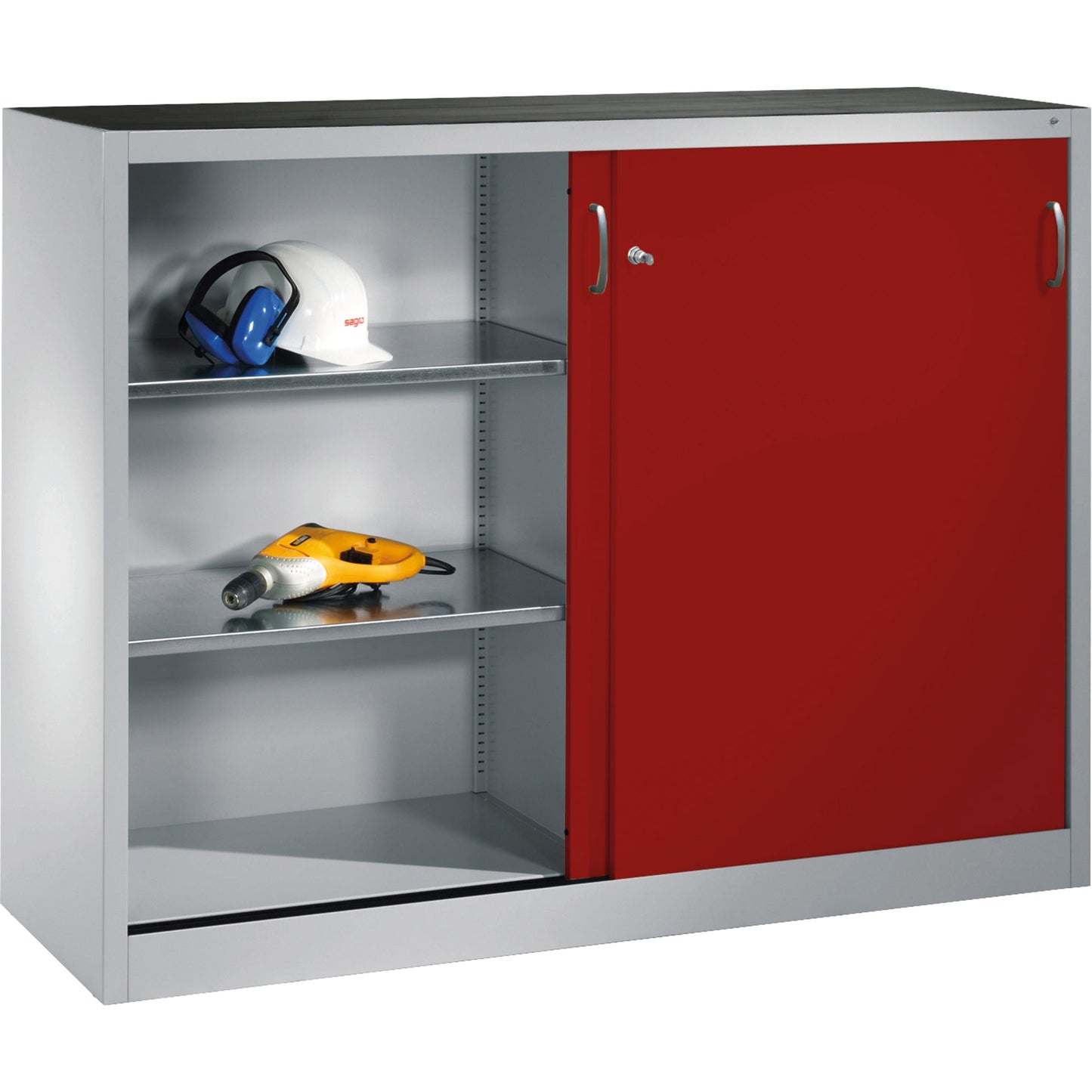C+P Werkzeugschrank Acurado 1.600 x 1.200 x 400 mm (B x H x T) Stahl, lackiert Farbe der Front: rubinrot Farbe des Korpus: lichtgrau