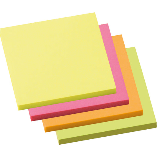 Soennecken Haftnotiz 75 x 75 mm (B x H) neonfarben 100 Bl./Block 4 Block/Pack.