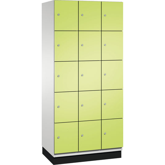 C+P Schließfachschrank Cambio 15 Fächer Stahl, lackiert Farbe der Front: clowngrün