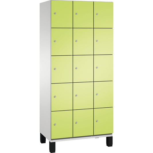 C+P Schließfachschrank Cambio 15 Fächer Stahl, lackiert Farbe der Front: clowngrün