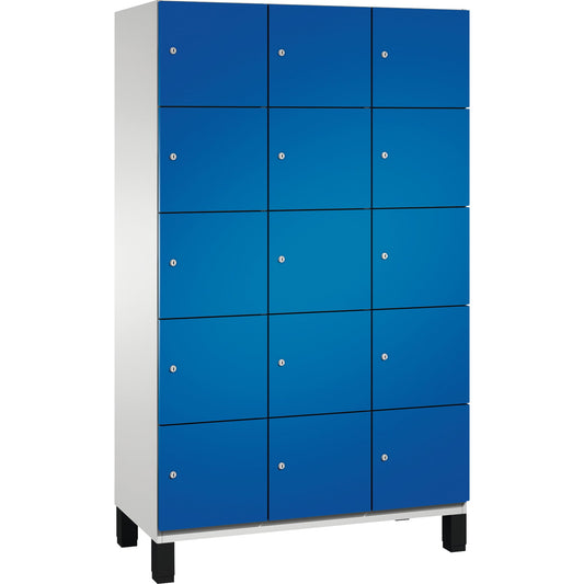 C+P Schließfachschrank Cambio 15 Fächer Stahl, lackiert Farbe der Front: enzianblau