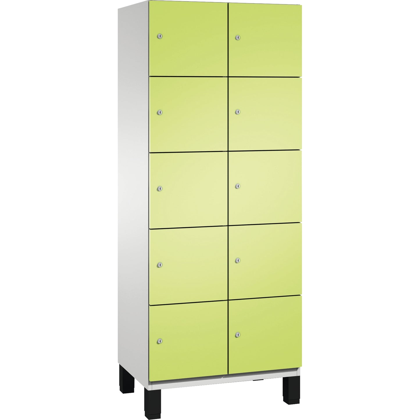C+P Schließfachschrank Cambio 10 Fächer Stahl, lackiert Farbe der Front: clowngrün