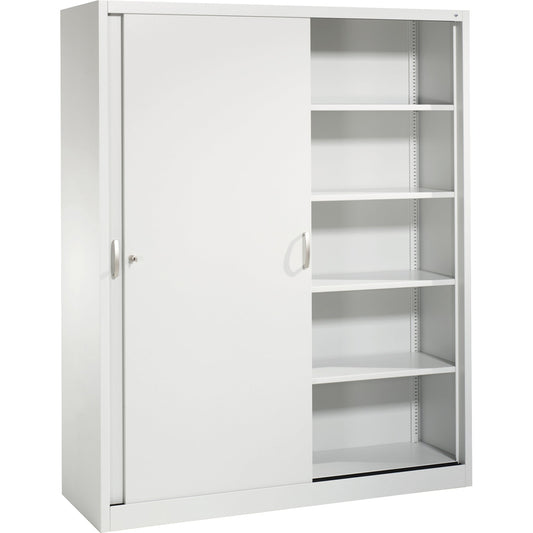 C+P Schiebetürenschrank Acurado 1.600 x 1.950 x 500 mm (B x H x T) 8 Fachböden Stahl, lackiert Farbe der Front: lichtgrau Farbe des Korpus: lichtgrau