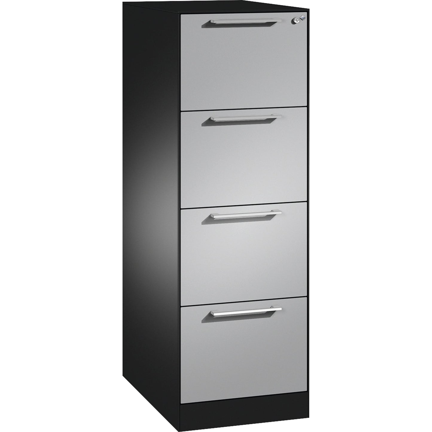 C+P Hängeregistraturschrank Asisto 440 x 1.298 x 600 mm (B x H x T) Stahl, lackiert Farbe der Front: weißaluminium Farbe des Korpus: schwarzgrau