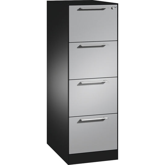 C+P Hängeregistraturschrank Asisto 440 x 1.298 x 600 mm (B x H x T) Stahl, lackiert Farbe der Front: weißaluminium Farbe des Korpus: schwarzgrau