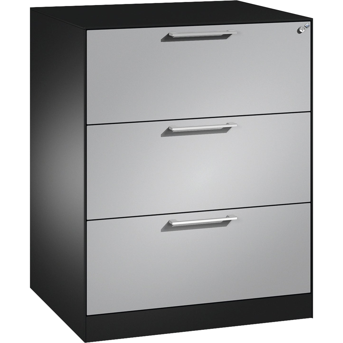 C+P Hängeregistraturschrank Asisto 800 x 998 x 600 mm (B x H x T) Stahl, lackiert Farbe der Front: weißaluminium Farbe des Korpus: schwarzgrau