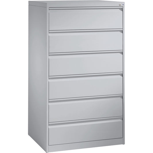 C+P Karteischrank Acurado 787 x 1.357 x 590 mm (B x H x T) 6 Schubladen Stahl, lackiert weißaluminium