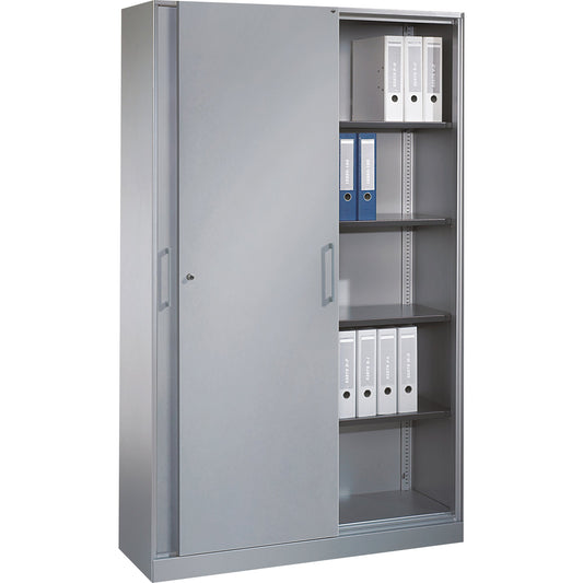 C+P Rollladenschrank Asisto 1.200 x 1.980 x 435 mm (B x H x T) 4 Fachböden weißaluminium weißaluminium