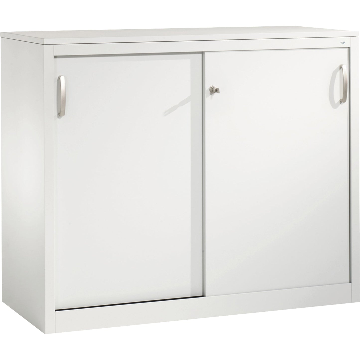 C+P Schiebetürenschrank Acurado 1.200 x 1.000 x 500 mm (B x H x T) 2 Fachböden Stahl, lackiert Farbe der Front: lichtgrau Farbe des Korpus: lichtgrau