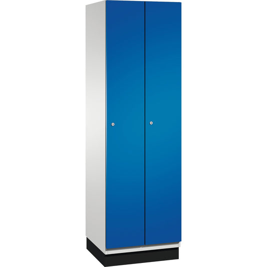 C+P Kleiderspind Cambio 600 x 1.950 x 525 mm (B x H x T) 2 Abteile Stahl, lackiert Farbe der Front: enzianblau Farbe des Korpus: lichtgrau